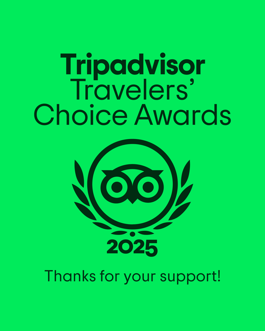 Tripadvisor Certificate of Excellence 2025